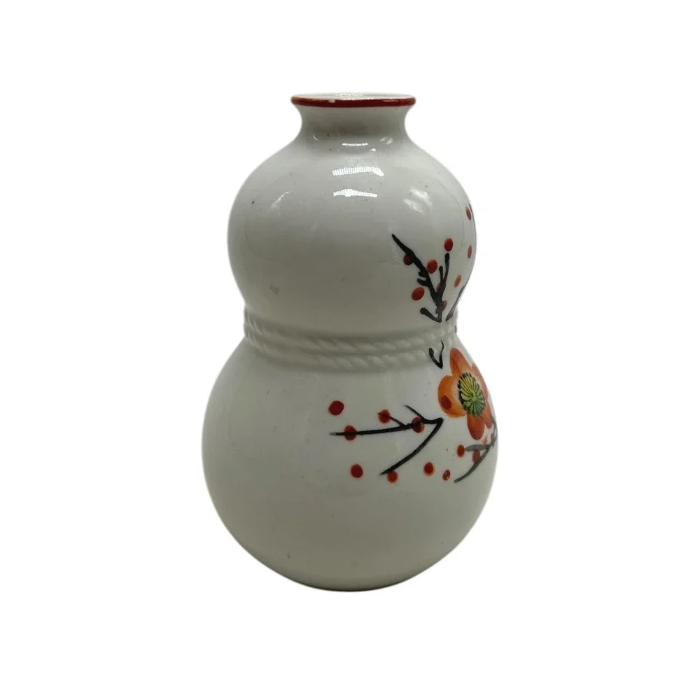 Vintage Moriyama SGK Double Gourd Floral Vase Occupied Japan Allied Forces 4in‎